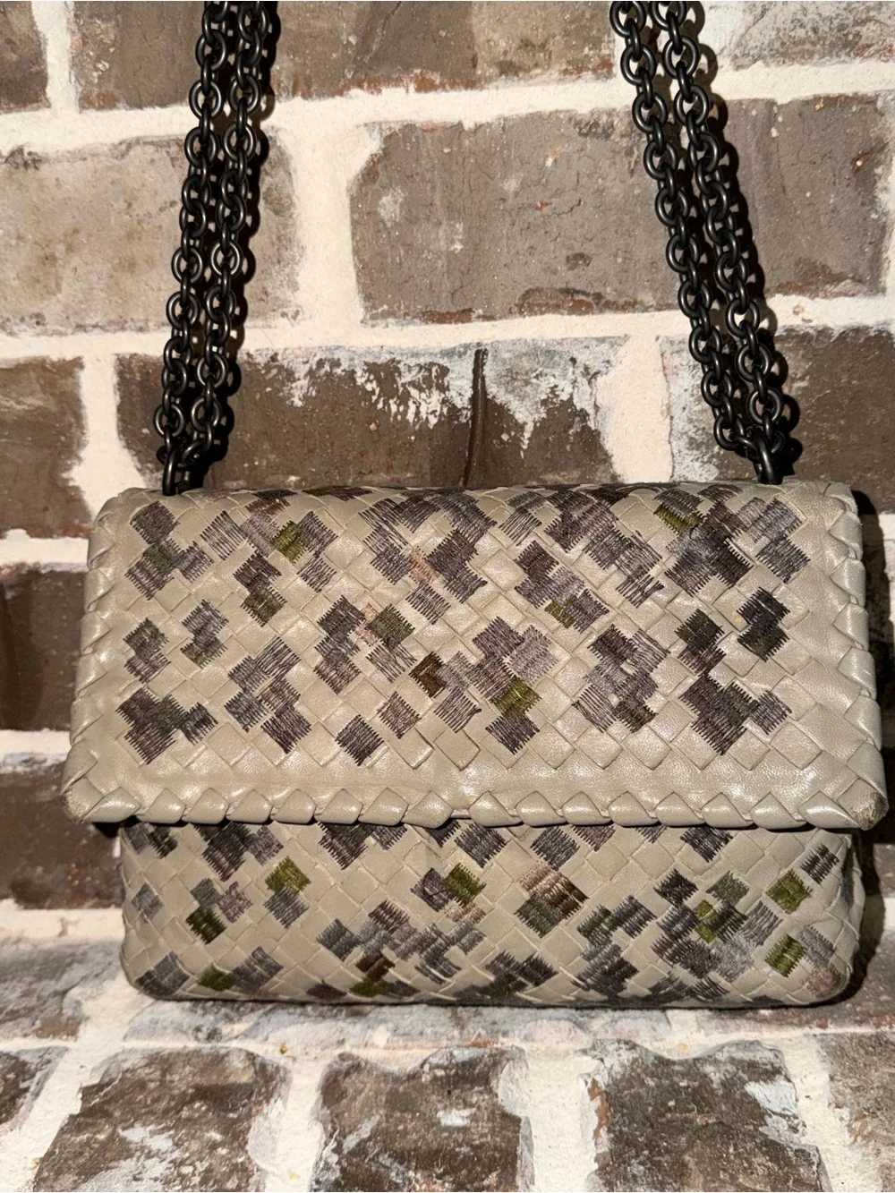 Bottega Veneta Intrecciato embroidered Olimpia shoulder bag